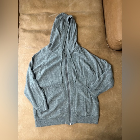 lululemon athletica Tops - Lululemon Om On Hoodie Heathered Grey Merino Wool Size 10